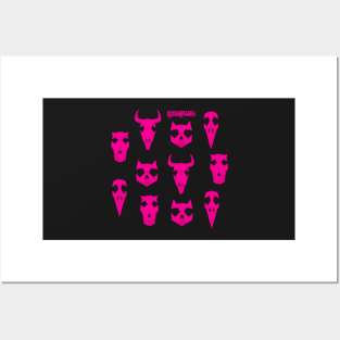 Pink skulls Posters and Art